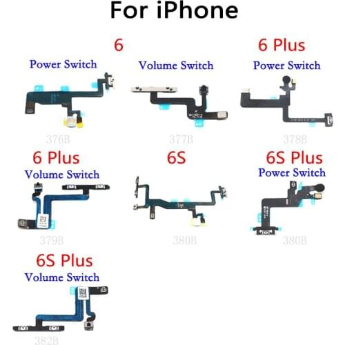 10PCS/Lot For iPhone 6 6S Plus 4.7 inch 5.5 Power Button Switch & Volume Up / Down On / Off Button Flex Cable