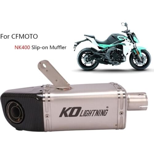 Slip-on Muffler for CFMOTO NK400 Motorcycle Exhaust Pipe Blow Escape Removable DB Killer Reserve Original Catalyst Carbon Fiber