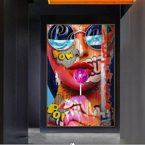 Graffiti Art of Girls Canvas Paintings on the Wall Art Posters And Prints Abstract Street Art Picture For Living Room Wall Decor