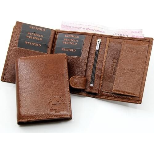 West Polo Genuine Leather Mens Wallet With Coin Compartment High Quality Stylish for Male Carteira Masculina Кошелек Мужской