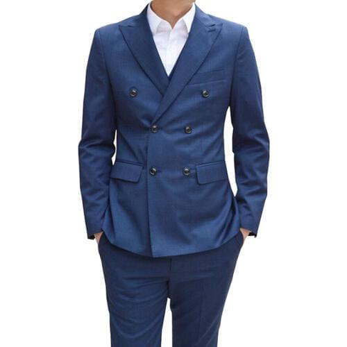 Double Breasted Mans Suits For Wedding Party Suits Tailor Made Slim Fit Groom Tuxedos Best Man Wear Two Pieces(Jacket+Pants)