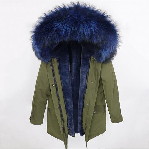 2020 Winter Jacket Women Waterproof Real Fur Coat Long Parka Natural Raccoon Fur Collar Hood Thick Warm Outerwear Streetwear