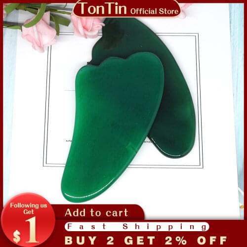 Natuurlijke Jade Guasha Schrapen Massage Schraper Gezicht Massager Acupunctuur Board Rozenkwarts Agaat Acupunt Facial