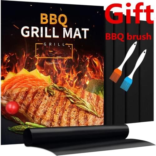 6PCS Grill Mat100% Non-Stick BBQ Grill Mats, Heavy Duty, Reusable, and Easy to Clean - Works on Electric Grill Gas Charcoal BBQ