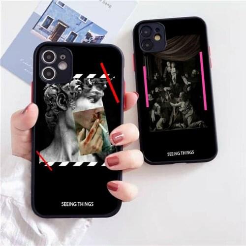 Black And White Fashion Off Phone Case Black Transparent Matte For IPhone 7 8 11 12 S Mini Pro X XS XR MAX Plus Cover Shell