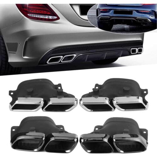Quad Exhaust Tips Fit for Mercedes-AMG C63/S W205 S205 C205 A205 Pre-Facelift 2015 2016 2017 2018 Car Accessory