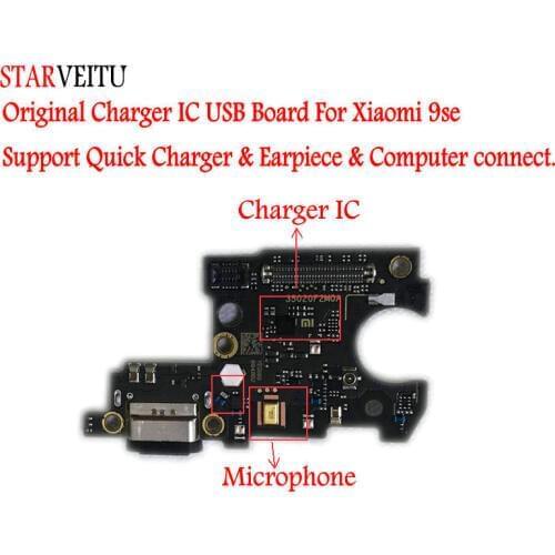 STARVEITU For Xiaomi 9 SE Original USB Board Flex Cable Dock Connector Microphone Support Quick Charger Computer Connect