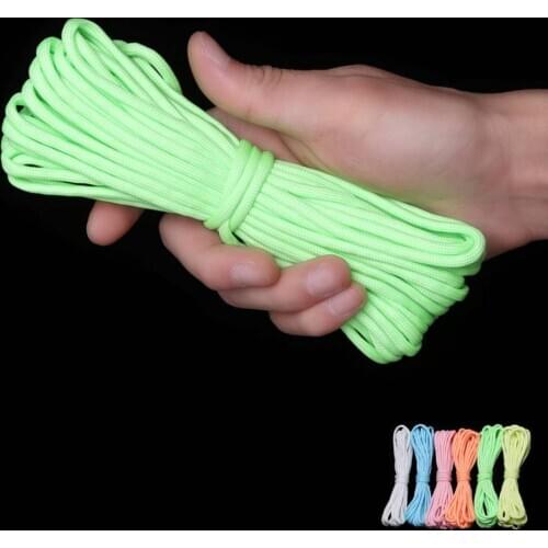 3 Size Dia.4mm 7 Strands Cores Paracord Luminous Rope For Survival Parachute Cord Lanyard Camping Rope Hiking Clothesline