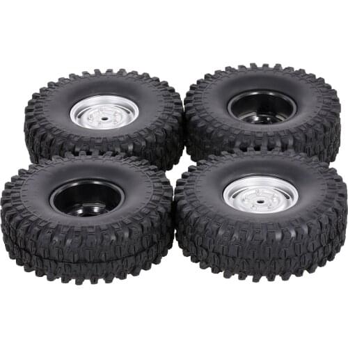 GoolRC 4PCS 1.9in Rubber Tires with Metal Rim for 1/10 RC Rock Crawler Traxxas Axial Scx10 90046 RC4WD RC Car Parts
