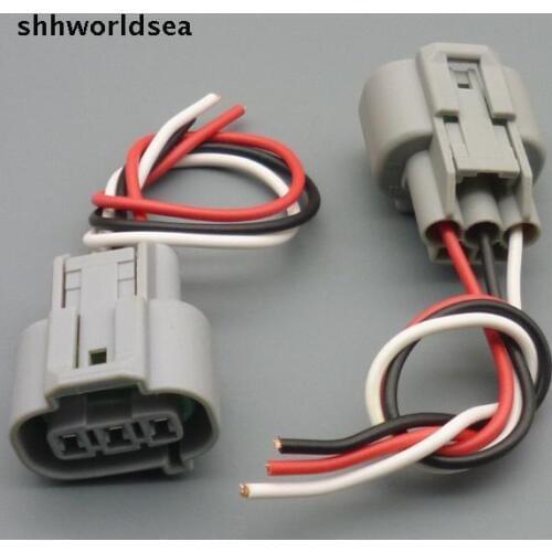 Shhworldsea 4PCS 3 pin car common rail efi engine camshaft speed sensor plug auto waterproof electrical connector wire socket