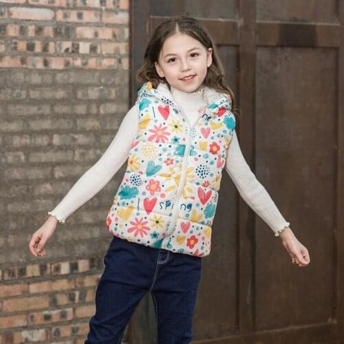 Cute Boys Girls Vest Hooded Jacket Coat Kids Christmas Costume Children Clothes Autumn Warm Winter Waistcoat Outerwear Outfits