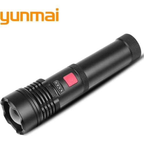 XHP50.2 LED Flashlight Built-in 18650 Battery USB Rechargeable Zoomable Flashlight 2 In 1 Headlight Hard Bulb Bicycle Light 20W