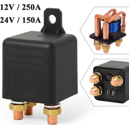 250A/150A 12V 24V High Power Car Truck Motor Relay Continuous Type Auto On/Off Normally Open 5Pin Battery Control Switch Relays