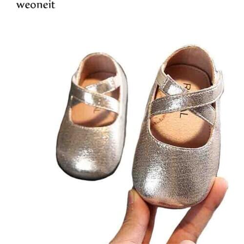 Weoneit Baby Toddler Shoes Spring and Autumn Hook Loop Baby Princess Leather Shoes Toddler Girl Shoes 0-3Y