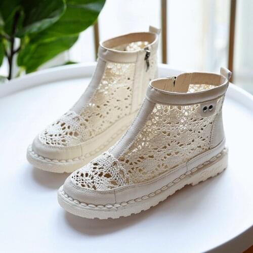 Yifan wild mesh comfortable soft-soled round-toe sandals 2020 summer new original handmade sandals student flat shoes women