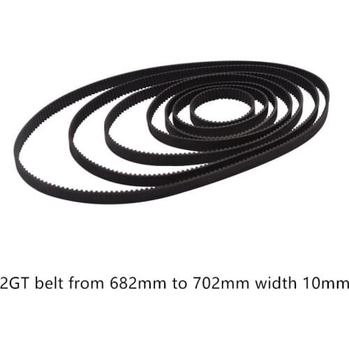 3D printer belt GT2 closed loop rubber 2GT timing belt from 162 to 182 GT2 Length 162mm to 182mm width 9mm 10mm