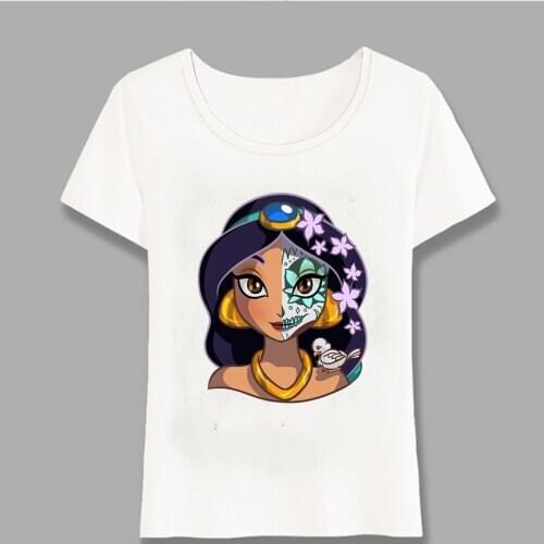 Sugar Skull Series Underwater Princess T-Shirt Hipster Women Short Sleeve Novelty Ladies Tops Fashion Girl Casual Tee Harajuku