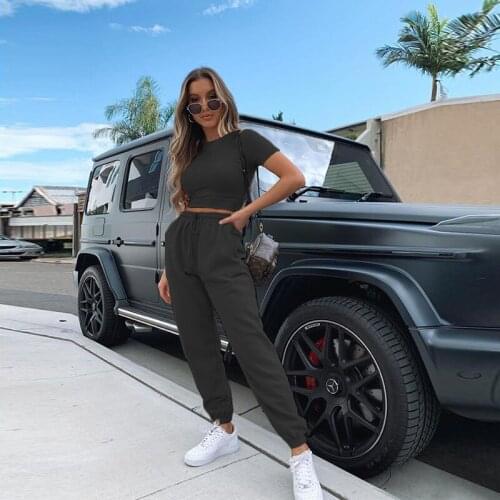 European and American Womens Wear Summer New Loose Waist Running Leisure Sports Trousers