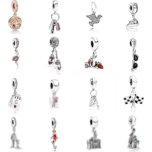 100% S925 Good Fortune Carp Pendant Flamingo Sterling Silver Pendant Ladies DIY Handmade Bracelet And Fashion Jewellery Bracelet