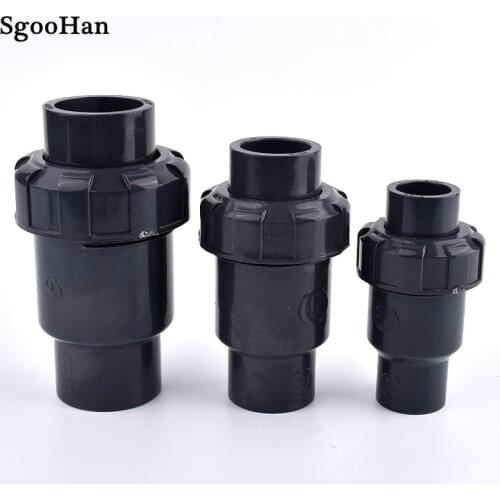 1pc I.D 20~110mm UPVC One Way Check Valve Aquarium Fish Tank Adapter Non-Return Ball Valve Irrigation Water Pipe Fittings