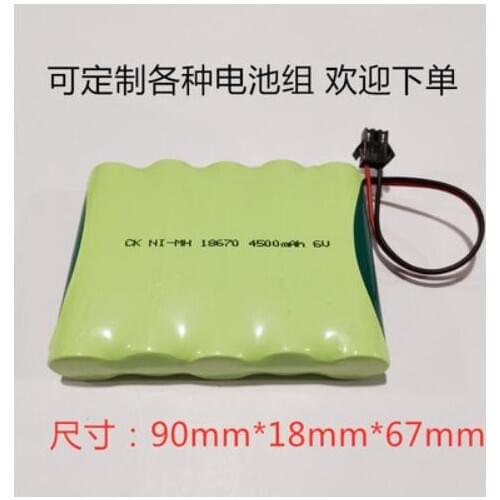 1PCS NiMH rechargeable battery 18670 4500mAh 6V