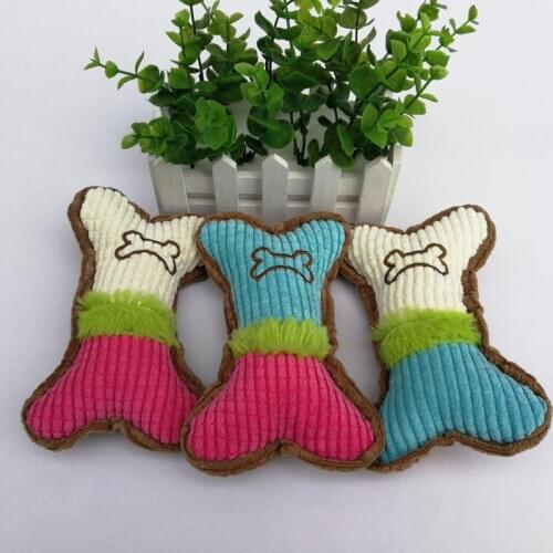1pcs Squeak Chew Dog Toys Sound Dog Cat Toys Pet Funny Bite Resistant Plush Toys Bone Shaped Fit For All Pets Durability игрушки