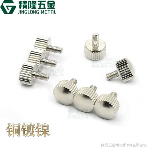 10pcs M3*6 Non-standard brass nickel plated Arc head hand tighten knurled thumb screw toolless adjustment screws