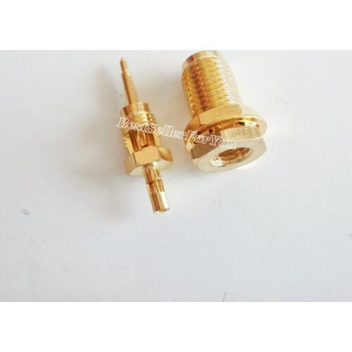 10Pcs RP-SMA RPSMA Solder Jack Female (male Pin) Bulkhead RF Connector For IPX 1.13mm Cable