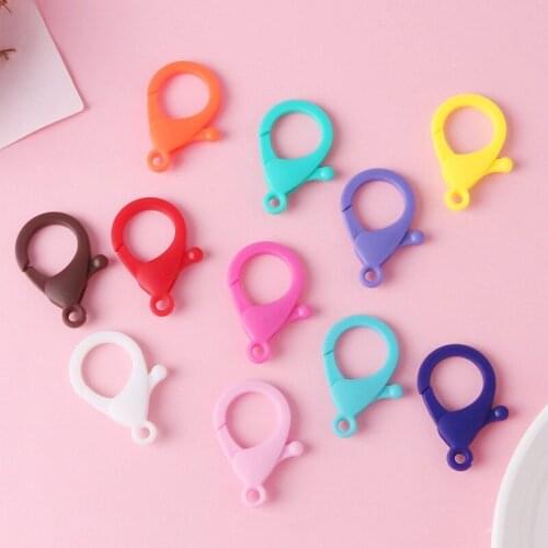 3.5*2.4CM Candy Colors Acrylic Lobster Clasps Hooks Key Chain Sweet Key Rings for DIY Charms Keychain Jewelry Accessories