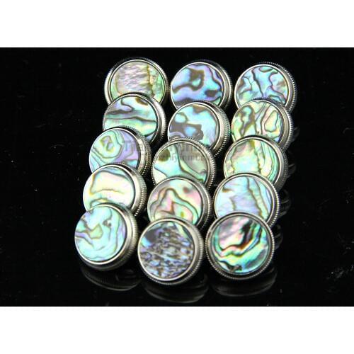 5set=15 pcs trumpet finger button pearl set real abalone shell flashing pearl
