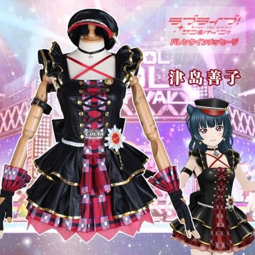 Anime LoveLive!Sunshine!! Tsushima Yoshiko Cosplay Costume Aqours Wake Up, Challenger! Uniform Suit Party Role Play Clothing New