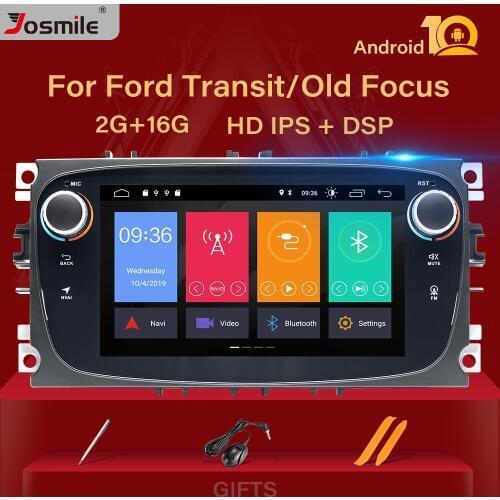 2 din Android 10 Car Radio For Ford Focus 2 3 mk2 Kuga Mondeo 4 Fiesta Transit Connect S-C MAXMultimedia GPS Navigationhead unit