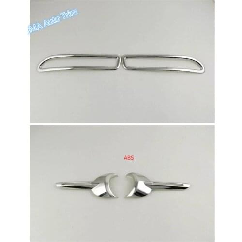 Lapetus Car Styling Front Head + Behind Rear Fog Lights Lamp Molding Cover Decoration Trim Fit For Renault Koleos 2017 - 2020