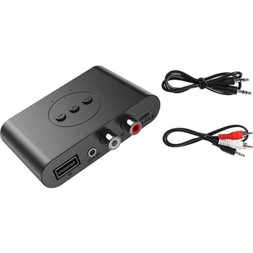 Bluetooth 5.0 Audio Receiver RCA 3.5mm AUX Jack Stereo Music Wireless Adapter with Mic for Car Kit Speaker Amplifier