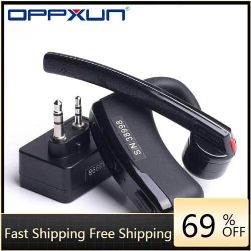 Walkie Talkie Handsfree Bluetooth PTT Earpiece Wireless Headphone Headset for BaoFeng UV-82 UV-5R 888S Two Way Radio Moto Bike