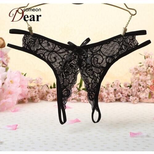 Comeondear Women Sexy Lingerie Hot Erotic Panties Porn Lace Transparent Underwear Crotchless Sex Wear Cheeky Briefs PA5132