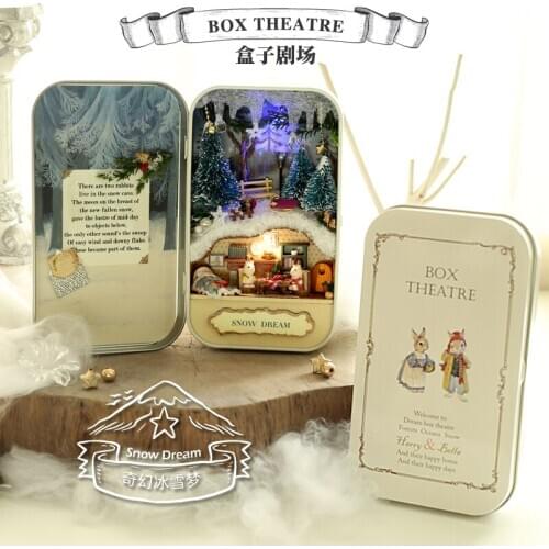 Diy Cabin Box Theater Mini Art Wooden House Diy Hand-assembled Small House Creative Gift Architecture Home Mininature Gift P215