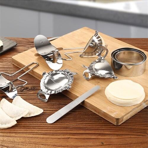 Stainless Steel Dumpling Moulds Dough Circle Roller Machine Press Dumpling Pie Ravioli Mould Kitchen Cooking Tools Accessories
