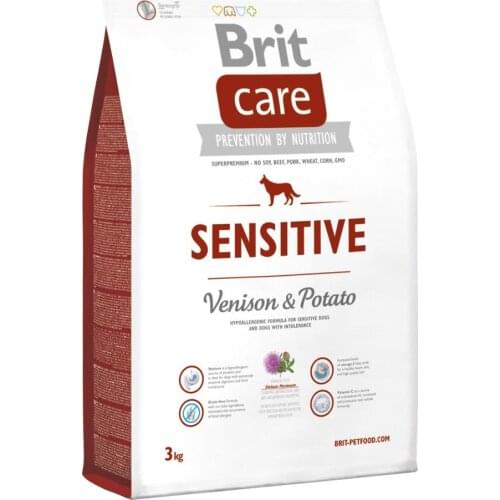 Brit Care Hypoallergenic Sensitive Dog Food With Venison And Potato 3 Kg Food Healthy Growth Feeding Pet