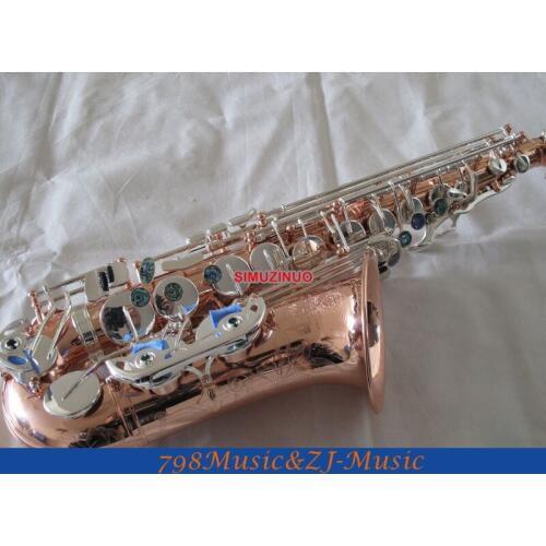 Professional Rose Gold alto Sax Eb saxophone Abalone Shell Key With Case