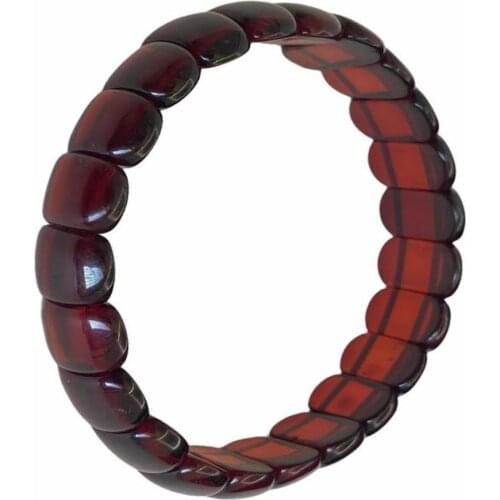 Red Press Powder Amber Squeezing Bracelet Natural Gemstone Unisex Amber Beirut Drop Amber Bracelet