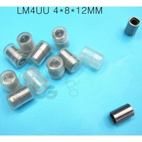 LM4UU bearing 4*8*12mm free shipping 10pcs/lot LM4UU 4mm Linear Ball Bearing Bushing 4*8*12mm for 3d printer parts