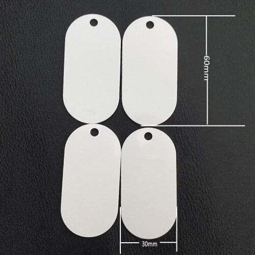 50pcs Wholesale Military Arm Sublimation Dog Tags Pendant Pet Cat Blank Id Name Tags Double-sides White In Stocks
