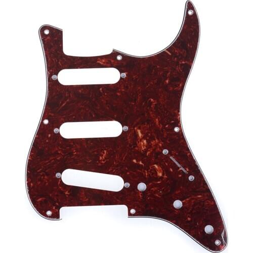 Musiclily Pro 8-Hole 50s 57 Vintage Style Strat SSS Guitar Pickguard for American Stratocaster, 4Ply Vintage Tortoise