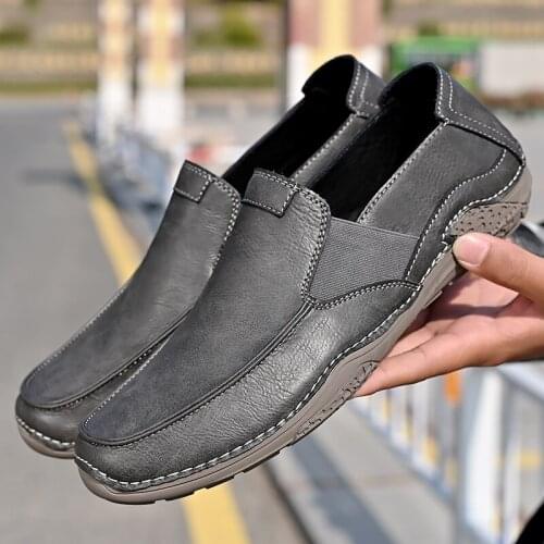 2021 Genuine Leather Shoes Casual Sneakers Men Shoes Driving Comfortable Quality Leather Shoes Men Spring Autumn Hot Sale Shoes
