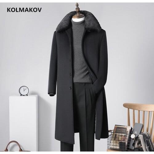2021 winter Liner Detachable wool trench coat men,mens white duck down wool jackets ,thicked wool coat men,plus-size M-5XL