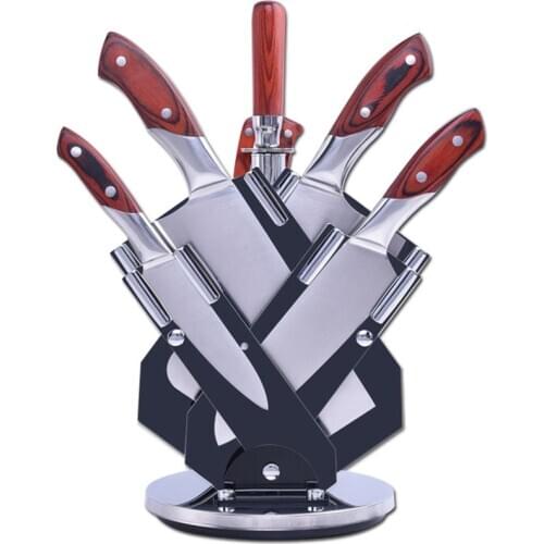 Hot Kitchen Knife Set 7 Pieces High Carbon Stainless Steel Slicing Paring Chopping Fish Scissors Chef Japanese Sharpener Tools