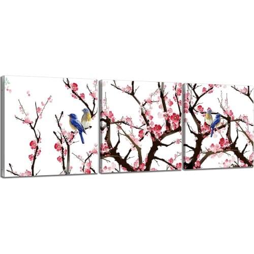 Nan Wind Small Size Traditional Chinese Painting Of Birds On Peach Trees Artwork Indoor Decoration