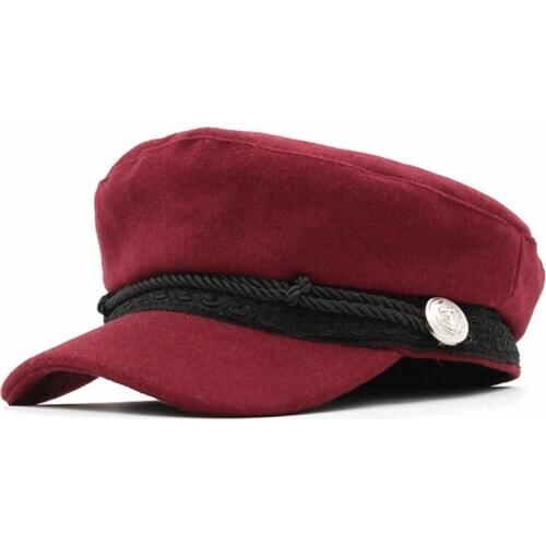 2020 New Winter Baseball Cap Women French Style Wool Bakers New Cool Women Baseball Cap Black Visor Hat