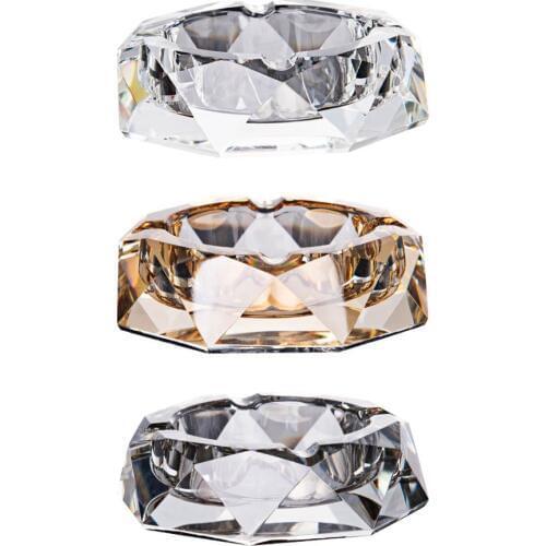 2019 New High Quality Durable Glass Ashtray Creative Fashion European octagonal Tray Cigarettes Smoking Accessories